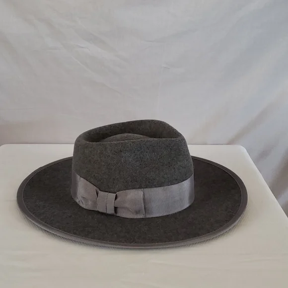NEW Phenix Gray Wool Ribbon Trim Fedora NWT Phenix women main image 4
